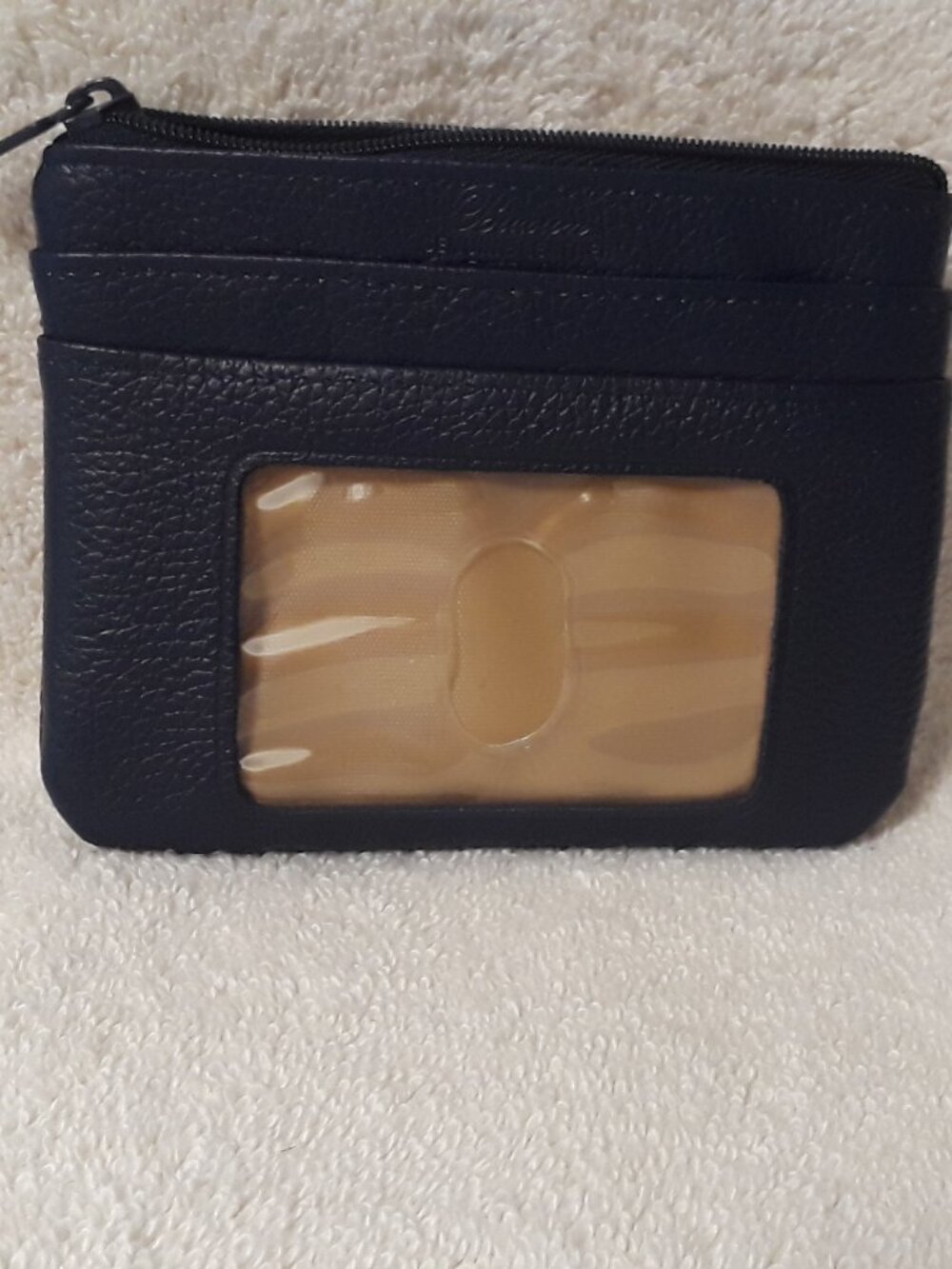 2 Pc: Buxton Genuine Leather ID Wallet Coin Purse Key Ring Navy Blue 5 x 4 - Picture 3 of 11